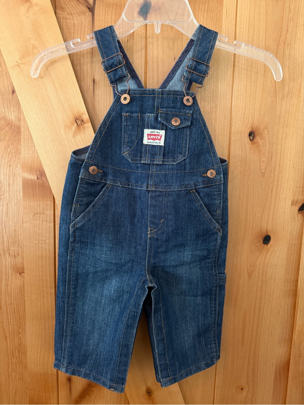 Levi’s Baby Denim 12M Dark Wash 90s Retro Unisex Overalls Coveralls